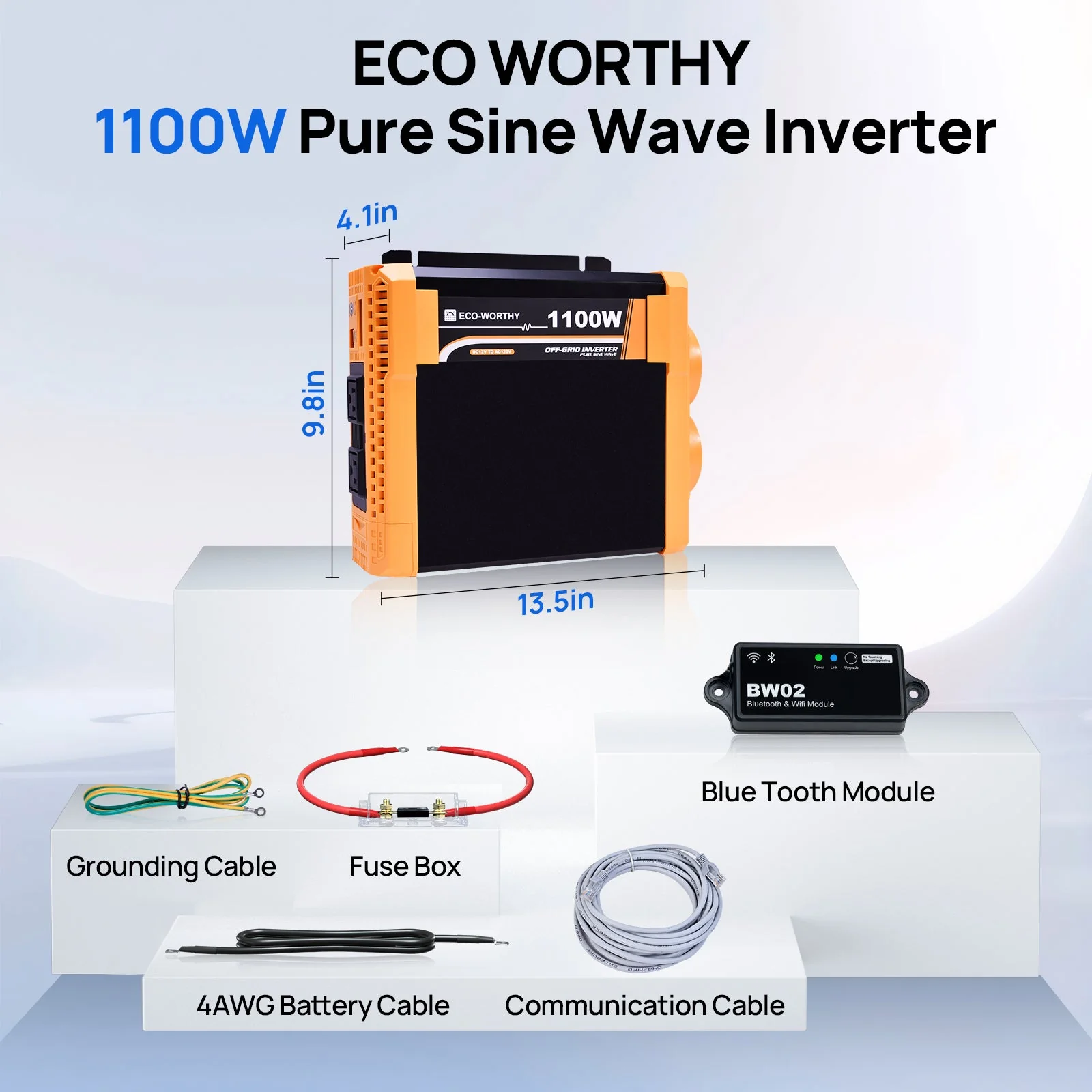 1100W Off Grid Pure Sine Wave Inverter 12V to 110V - Image 6