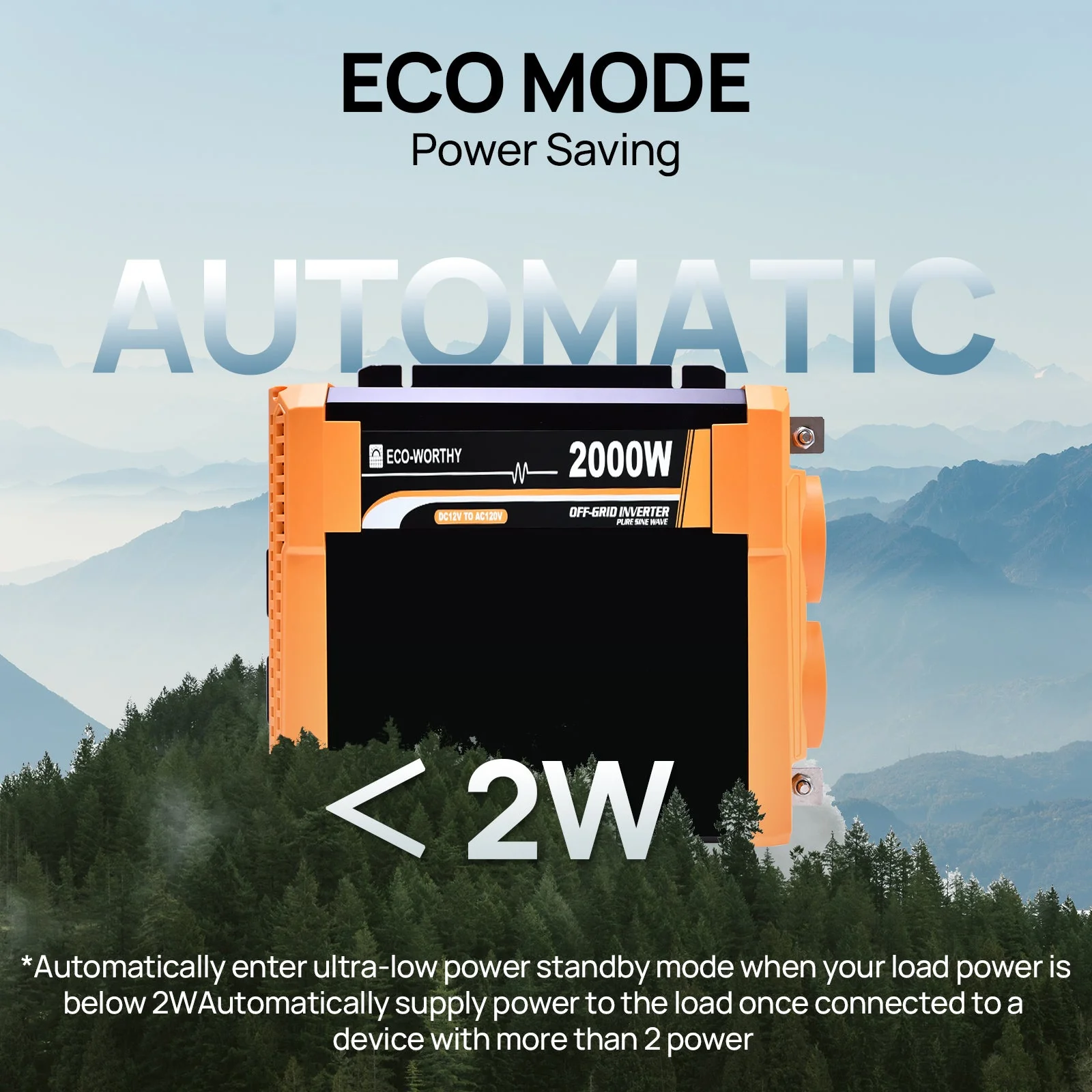 ECO-WORTHY 2000W Pure Sine Wave Inverter 12V to 120V AC with USB & Remote - Image 4