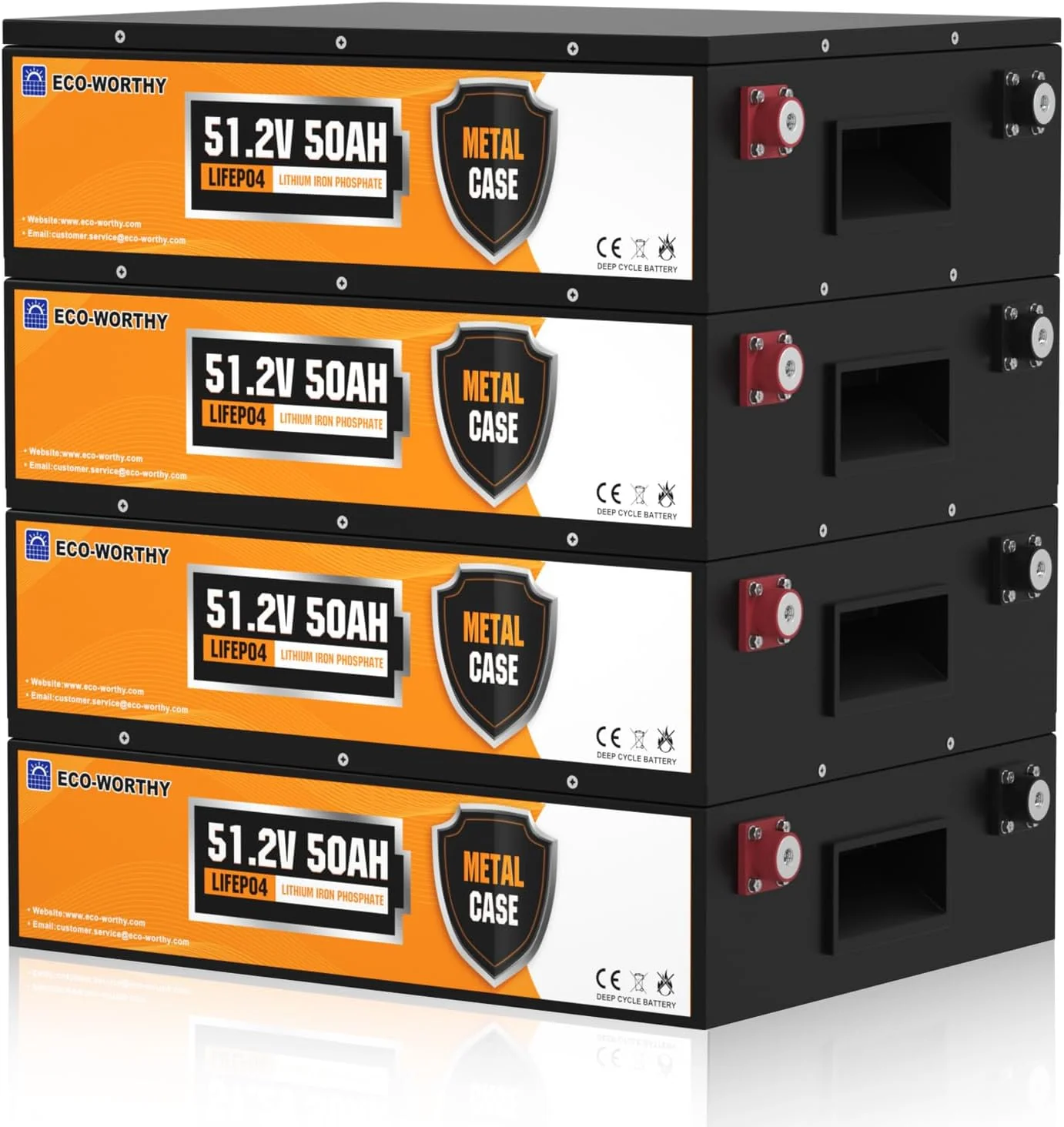 48V 50Ah Stackable Metal Case LiFePO4 Battery For Lawn Mower, Golf Cart, Solar Off-Grid - Image 16