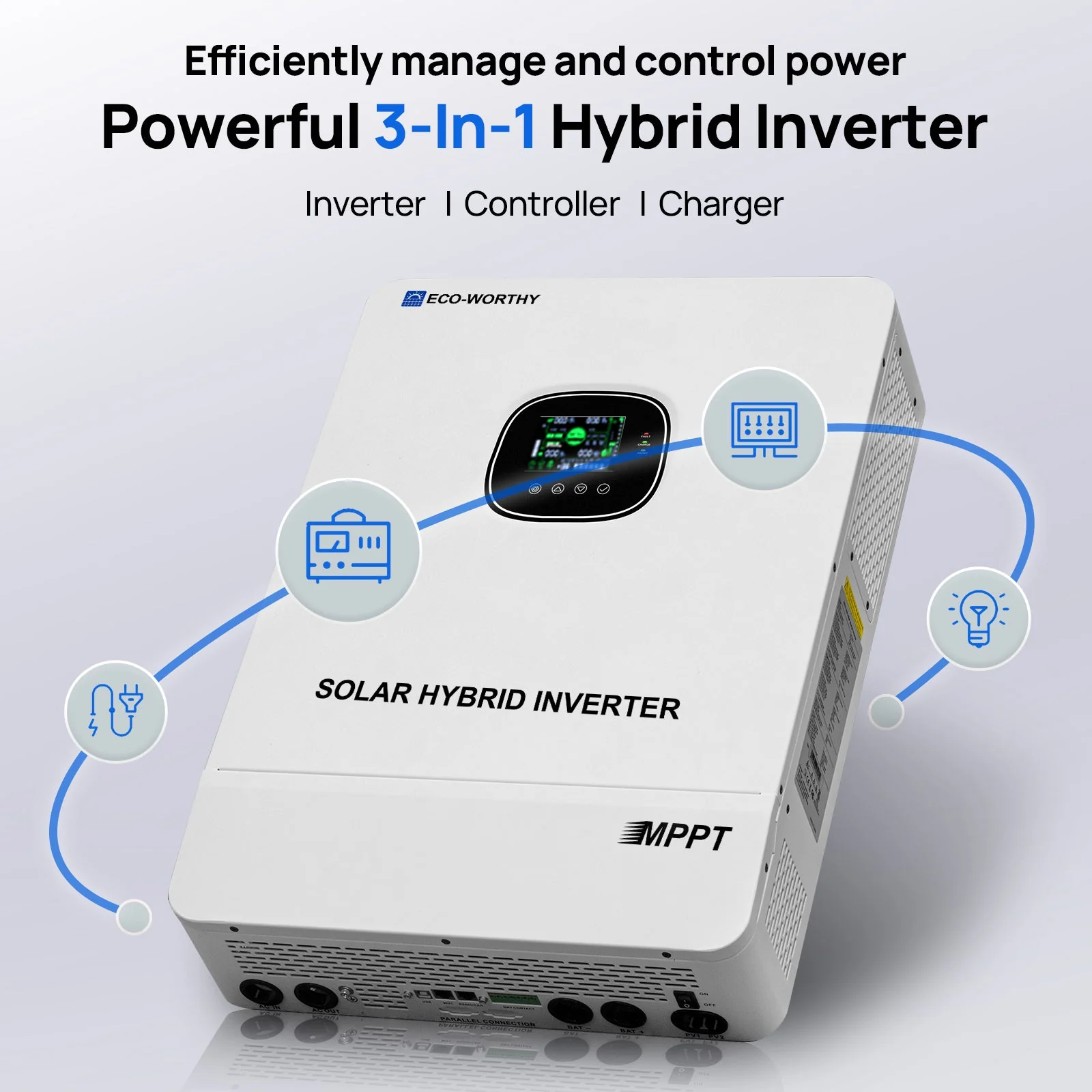 ECO-WORTHY 20.48kWh/30.72kWh Home Backup Power with 48V LiFePO4 and 10kW Inverter - Image 7