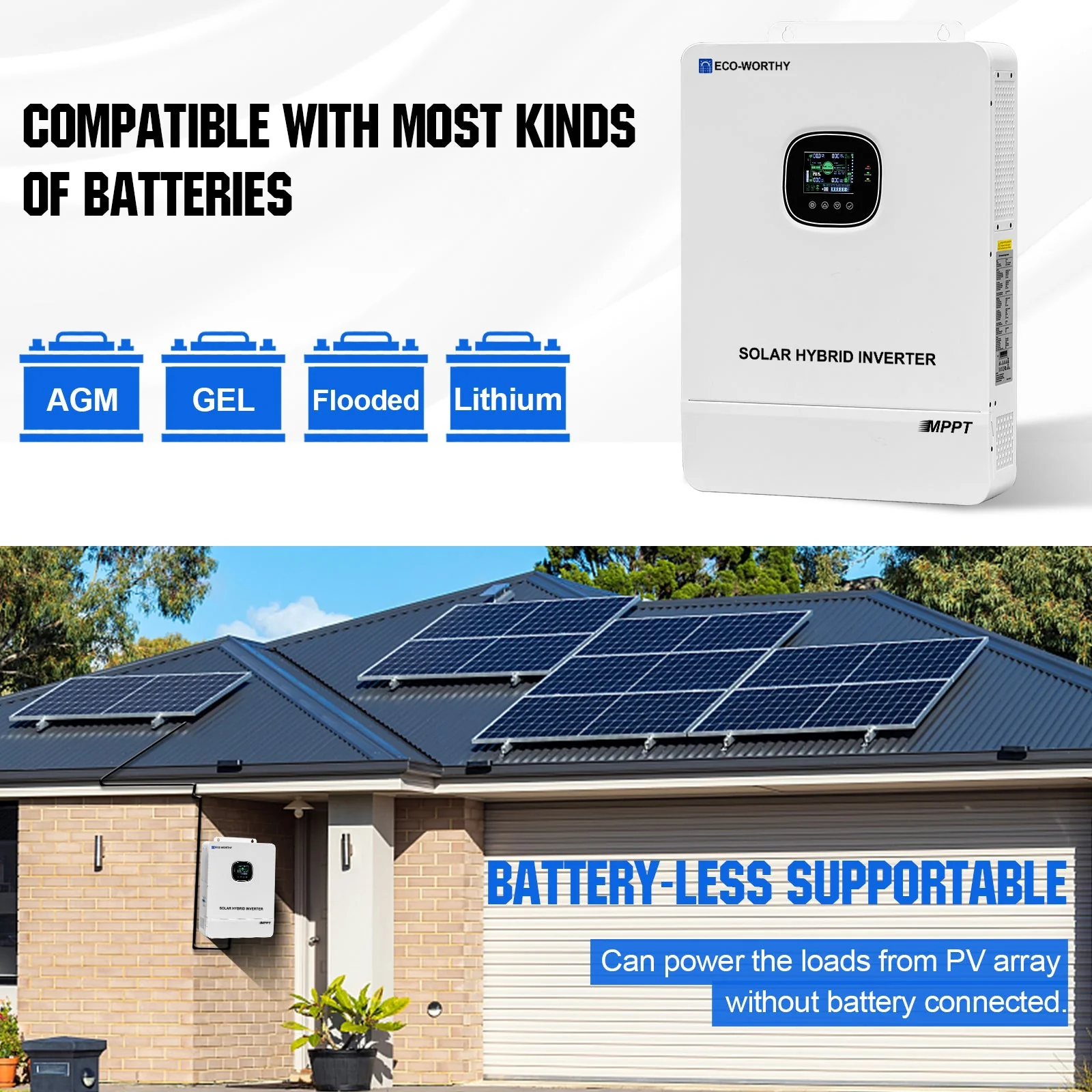 ECO-WORTHY 10KW Off-grid Inverter 48V 120V/240V Split Phase All-In-One Inverter | UL 1741 - Image 6