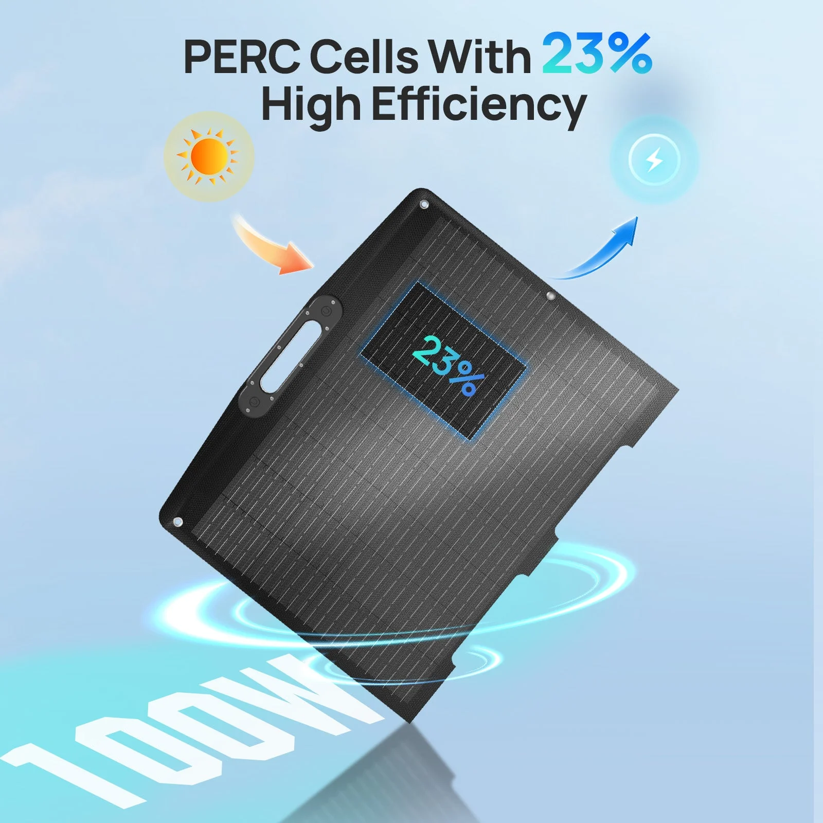 ECO-WORTHY 100W Portable Solar Panel for Outdoor Camping RV - Image 3