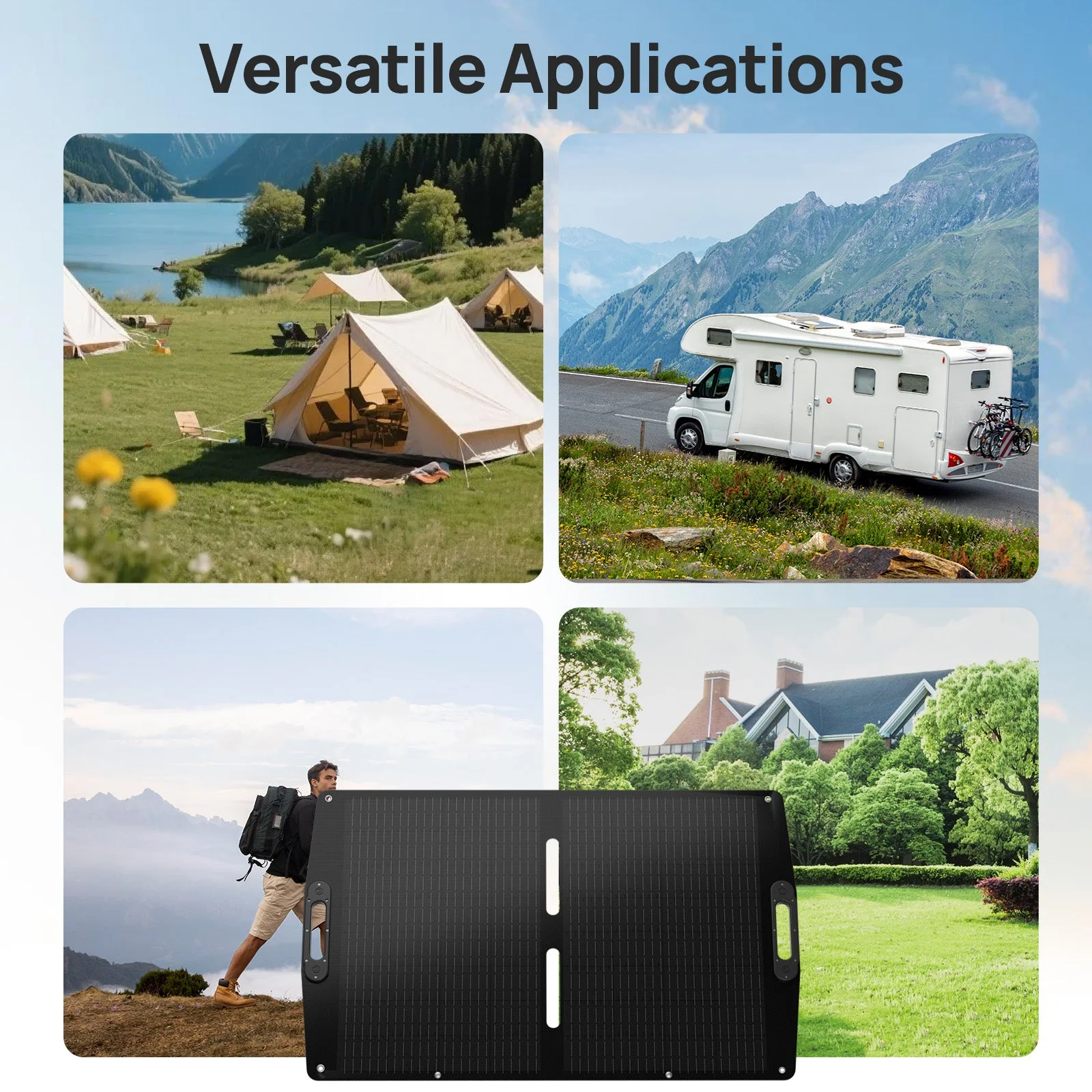 ECO-WORTHY 100W Portable Solar Panel for Outdoor Camping RV - Image 8
