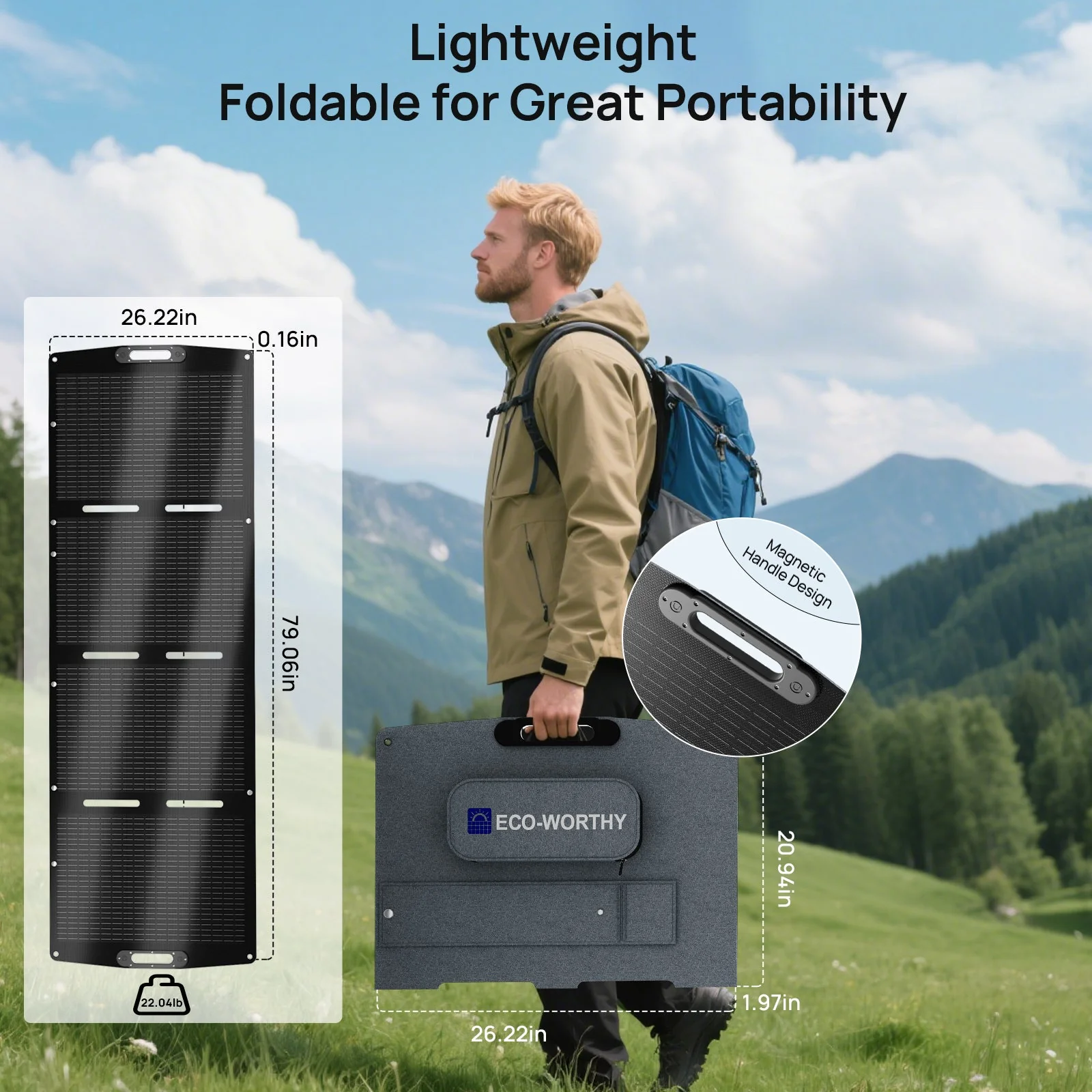 ECO-WORTHY 200W Portable Solar Panel for Outdoor Camping RV - Image 5