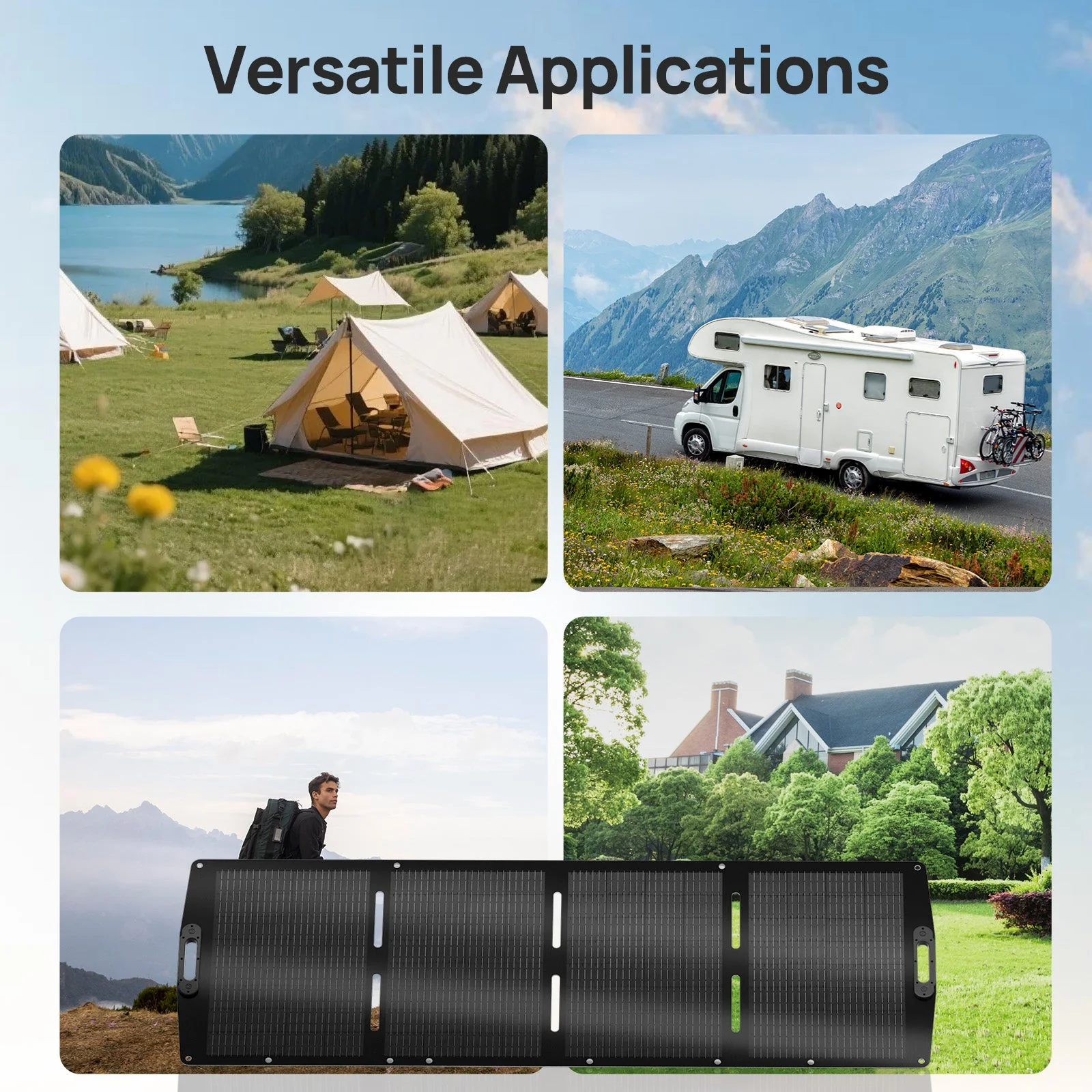 ECO-WORTHY 200W Portable Solar Panel for Outdoor Camping RV - Image 6