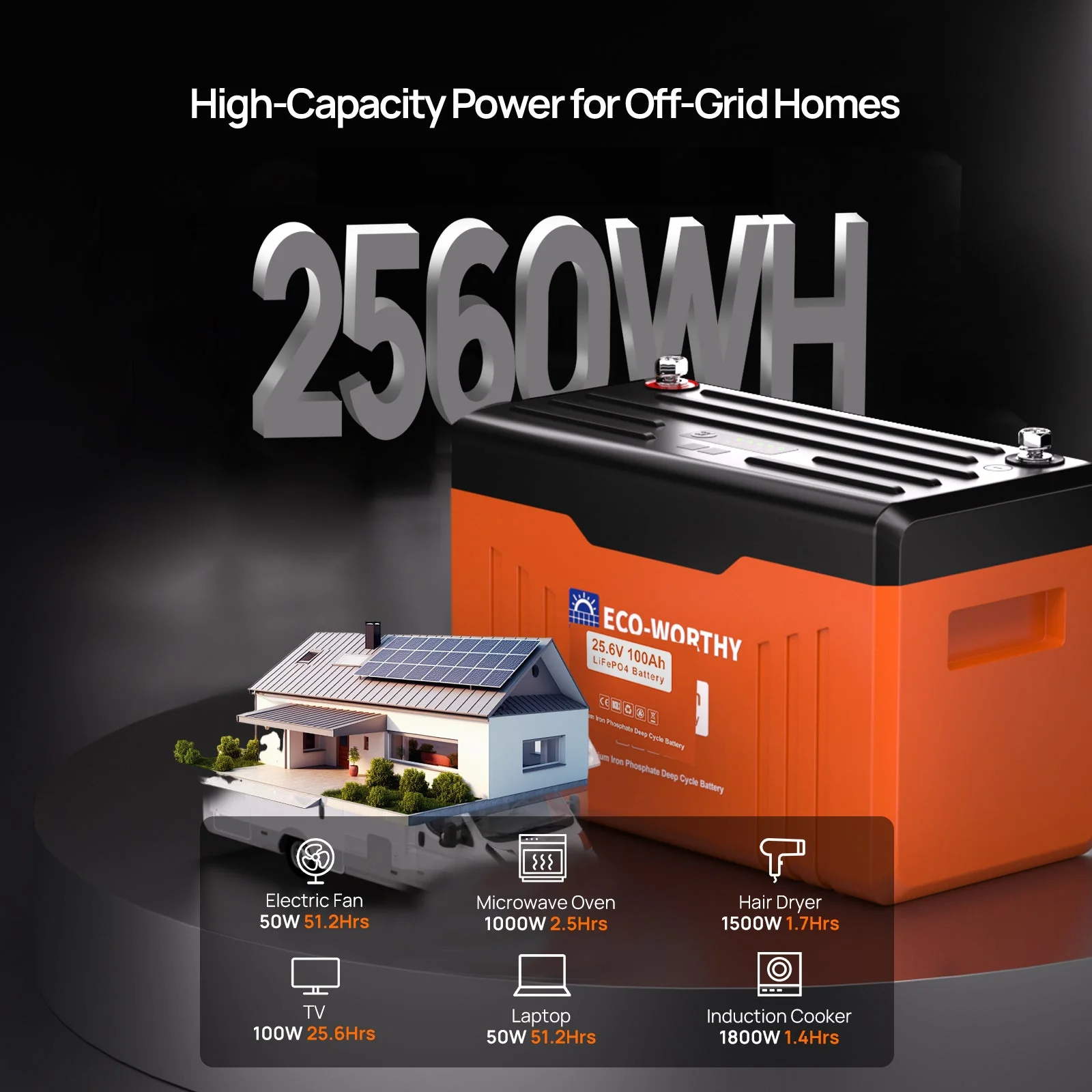 ECO-WORTHY 24V 100Ah Bluetooth Lithium Battery with BMS - Image 7
