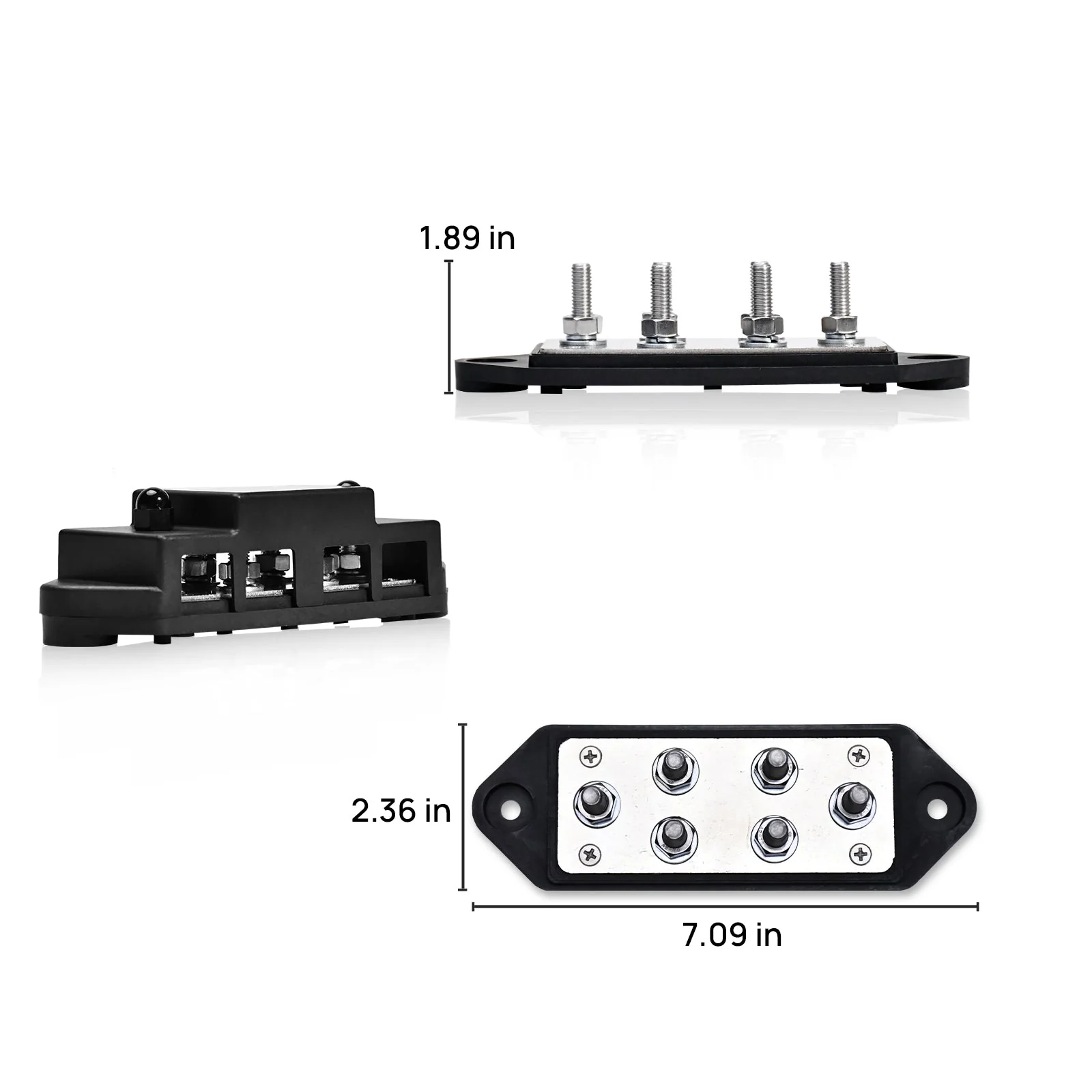 ECO-WORTHY 400A Busbar with 6×M8 Studs, One Set of Two for Parallel Batteries - Image 3