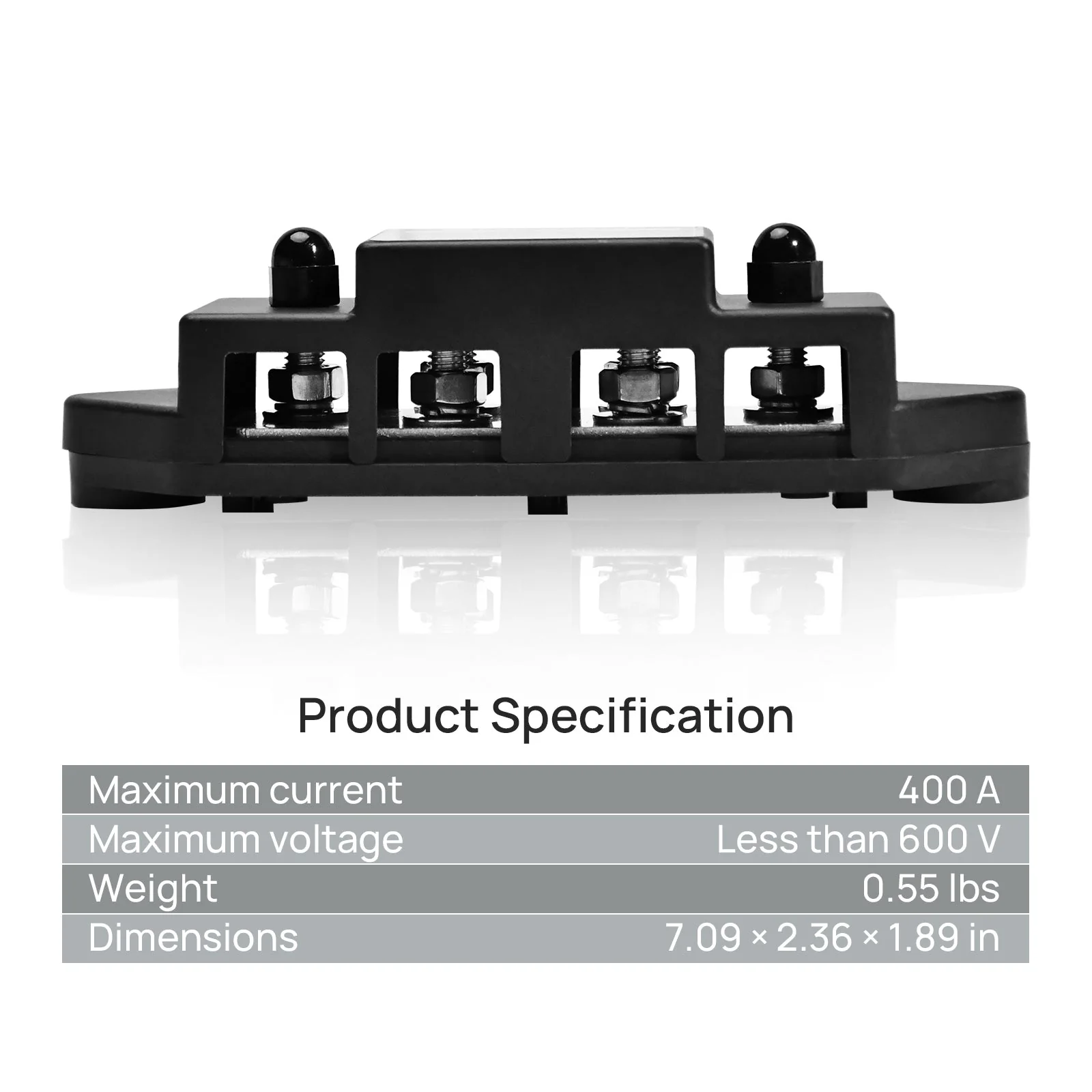 ECO-WORTHY 400A Busbar with 6×M8 Studs, One Set of Two for Parallel Batteries - Image 4