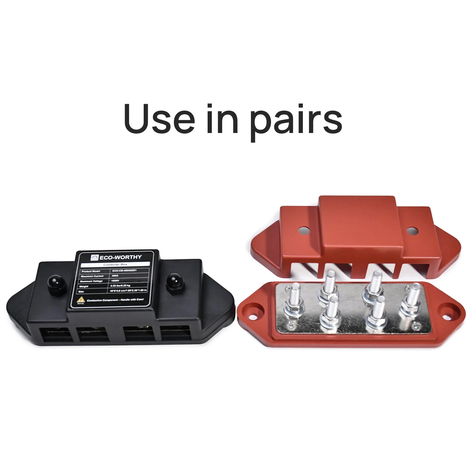 ECO-WORTHY 400A Busbar with 6×M8 Studs, One Set of Two for Parallel Batteries - Image 5