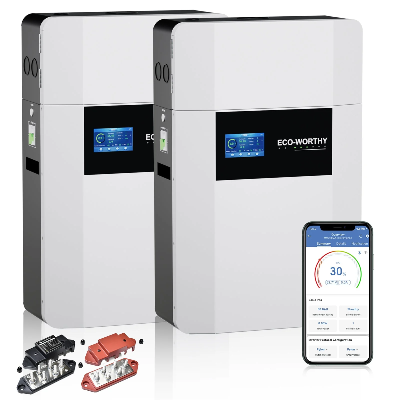 ECO-WORTHY 48V 100AH Wall-Mount Indoor Battery With Conduit Box | Bluetooth & WiFi | Low-Temp Ready | 10 Years Warranty - Image 10