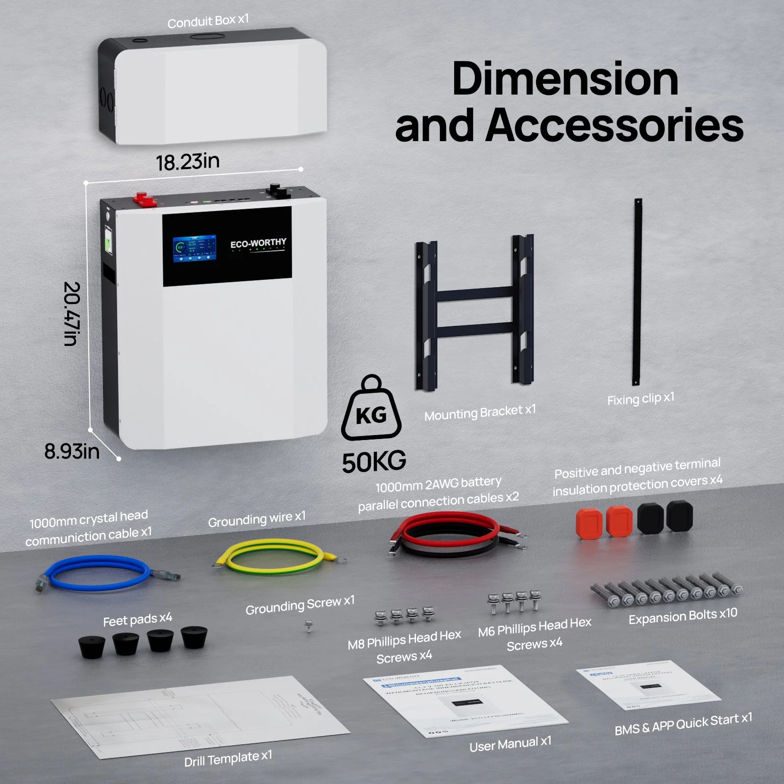 ECO-WORTHY 48V 100AH Wall-Mount Indoor Battery With Conduit Box | Bluetooth & WiFi | Low-Temp Ready | 10 Years Warranty - Image 5