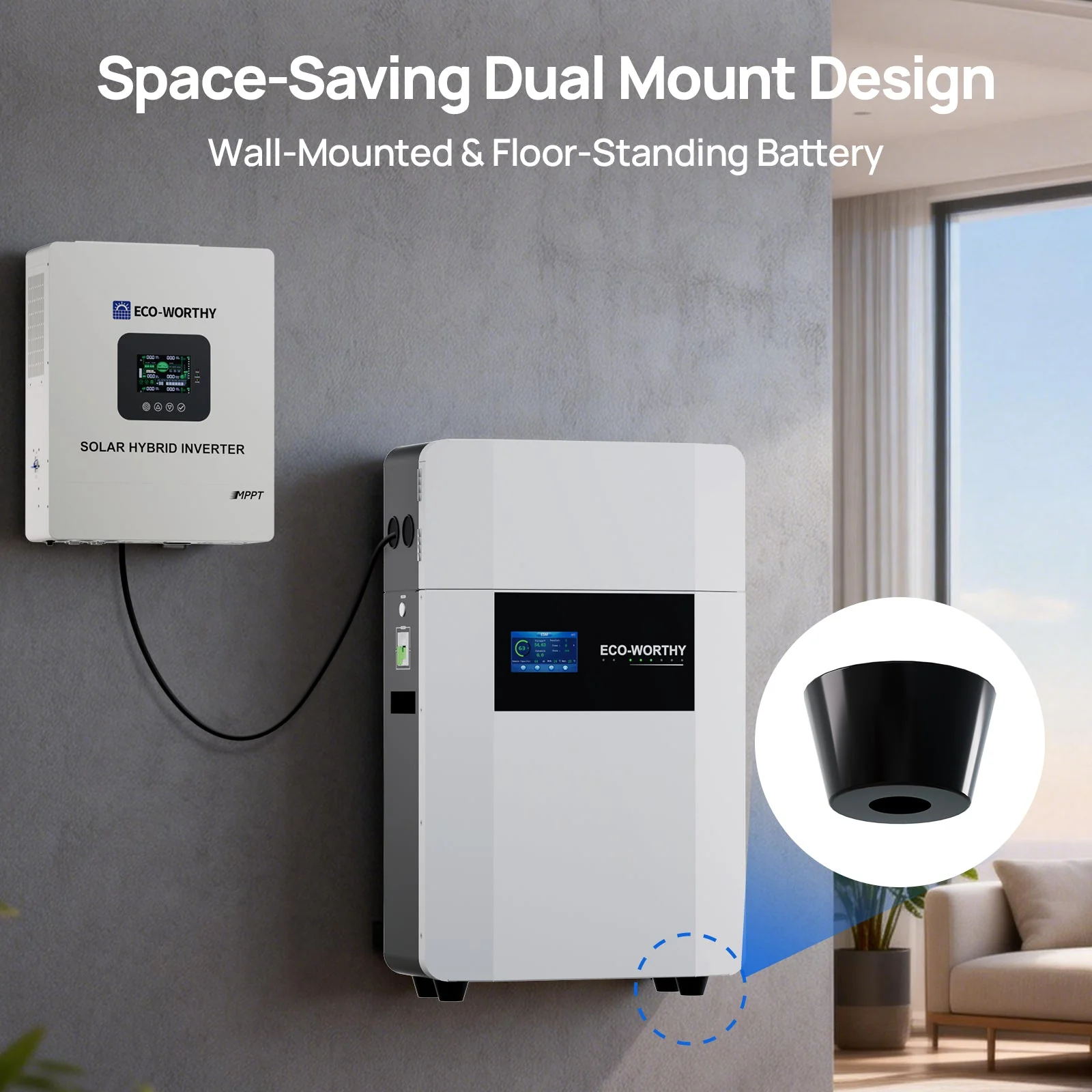 ECO-WORTHY 48V 100AH Wall-Mount Indoor Battery With Conduit Box | Bluetooth & WiFi | Low-Temp Ready | 10 Years Warranty - Image 6