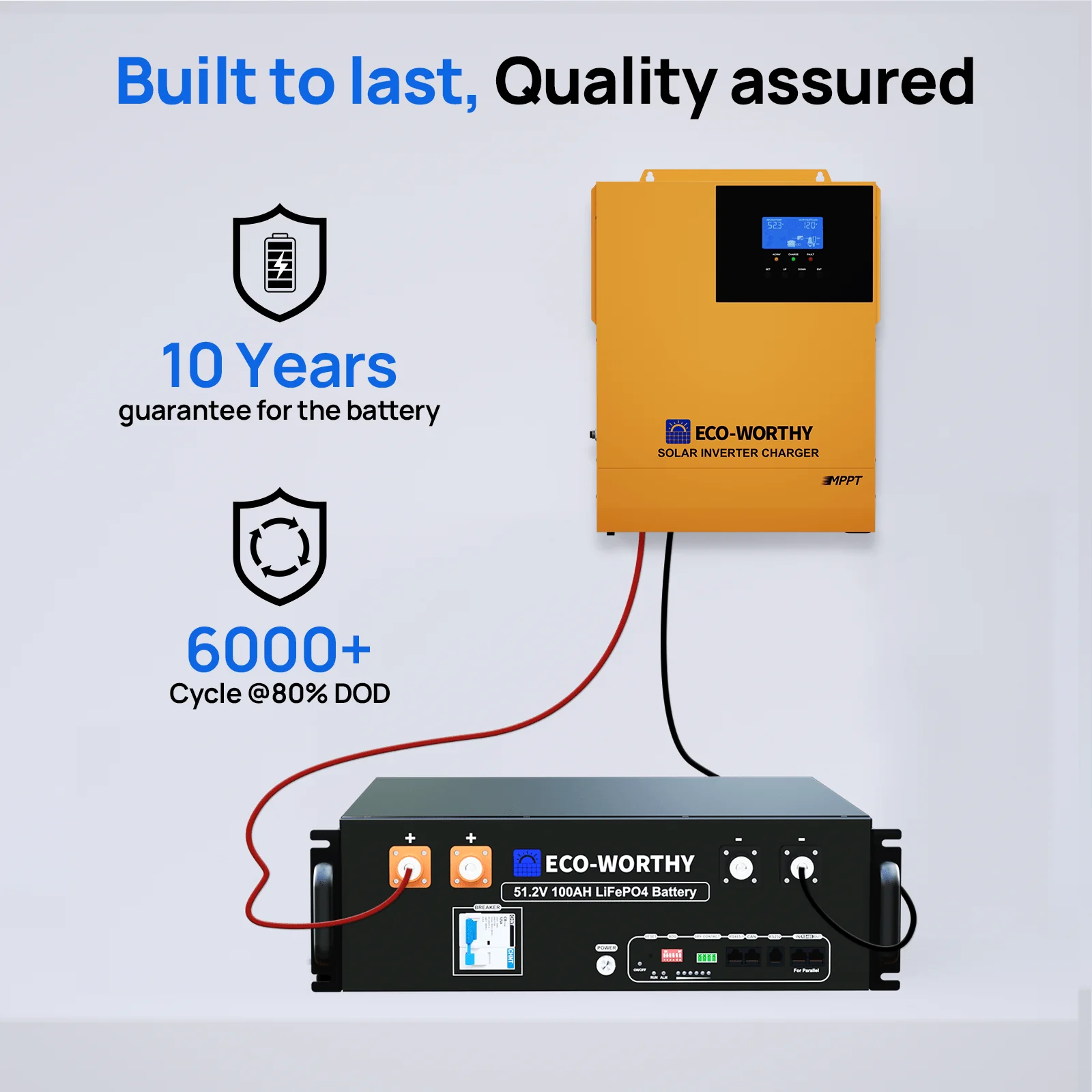 ECO-WORTHY 5.12KWh Home Backup Power With 48V 100Ah LiFePO4 And 3500W 48V Off-Grid Inverter - Image 10
