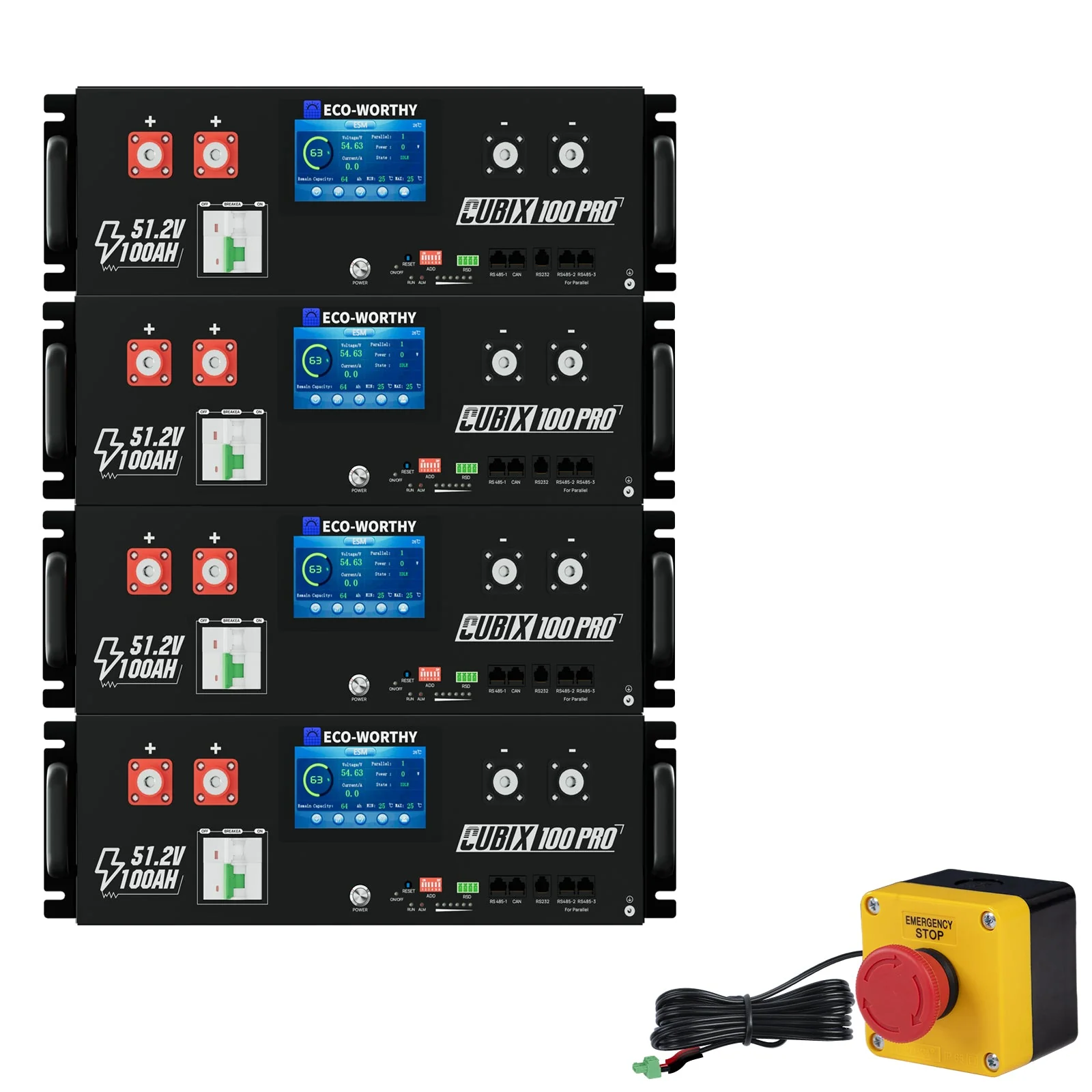 ECO-WORTHY Cubix 100 Pro | 48V 100AH Server Rack Battery | Bluetooth & WiFi | Low-Temp Ready | 10 Years Warranty - Image 11