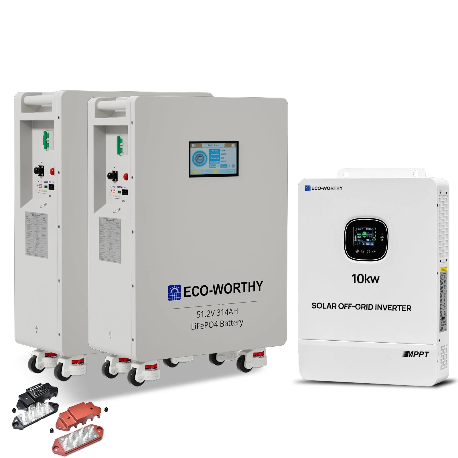 ECO-WORTHY Home Backup Power 16.08KWh 51.2V 314Ah Battery+10kW 48V Off Grid Inverter - Image 13