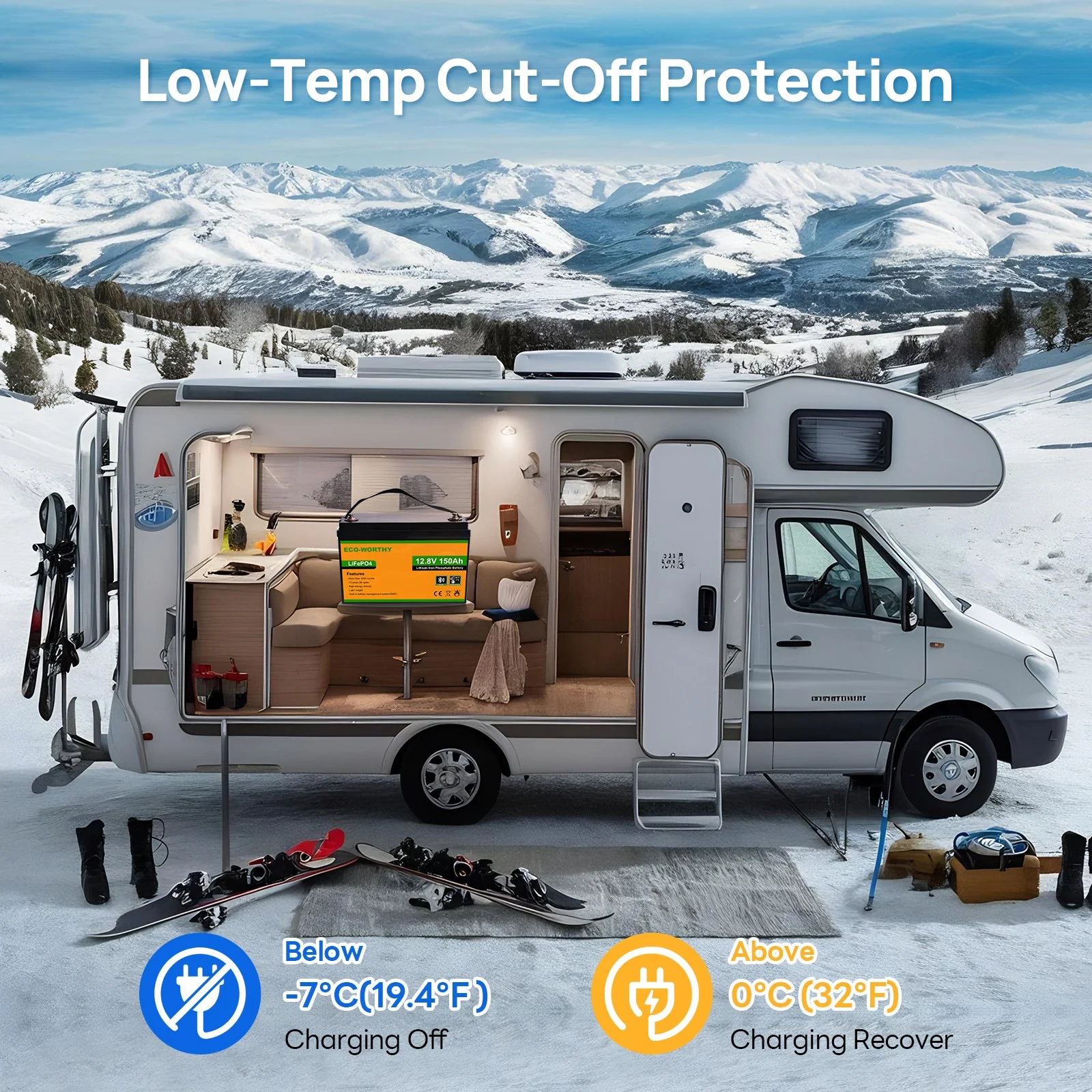 LiFePO4 12V 150Ah Lithium Iron Phosphate Battery With Bluetooth And Low-temperature Protection - Image 4