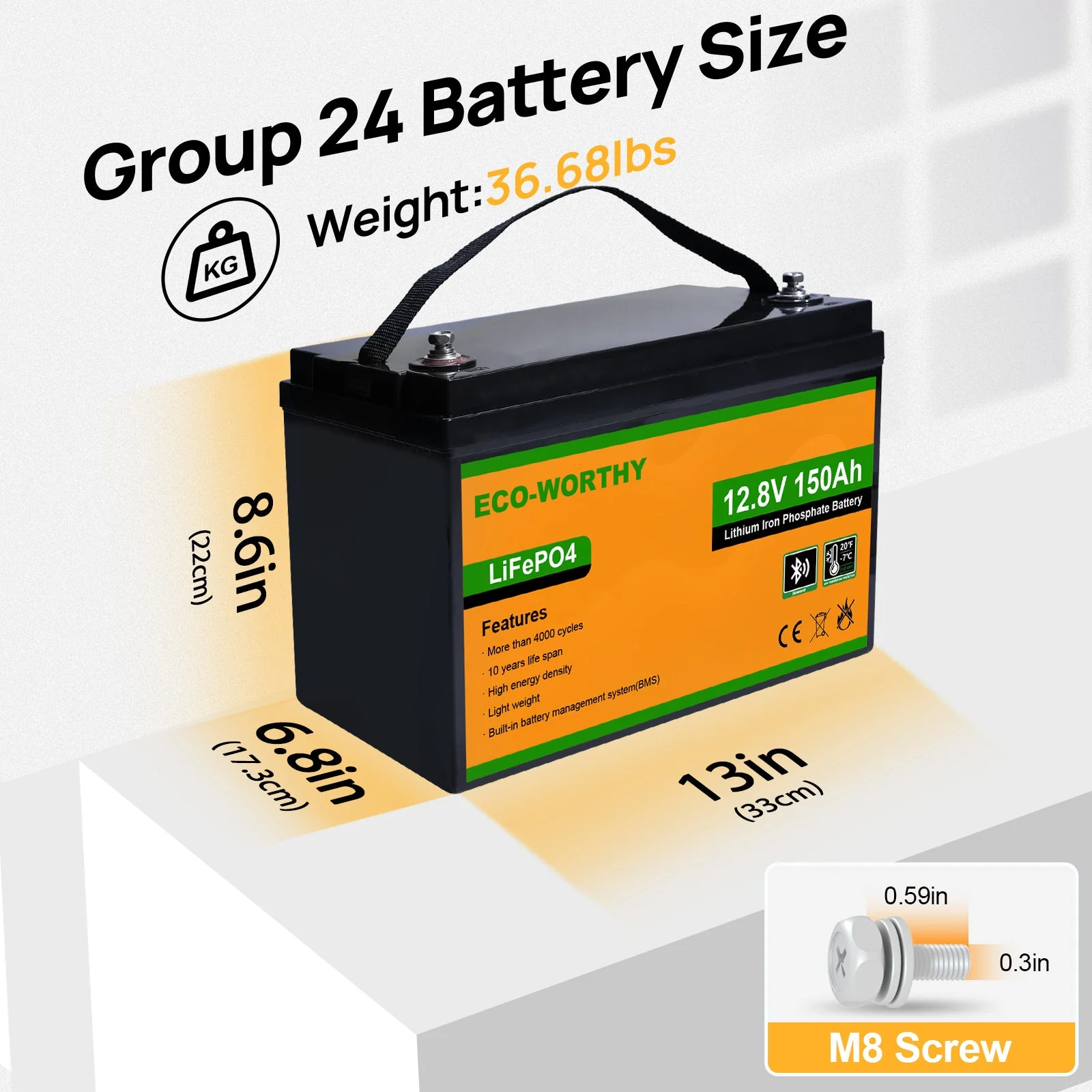 LiFePO4 12V 150Ah Lithium Iron Phosphate Battery With Bluetooth And Low-temperature Protection - Image 6