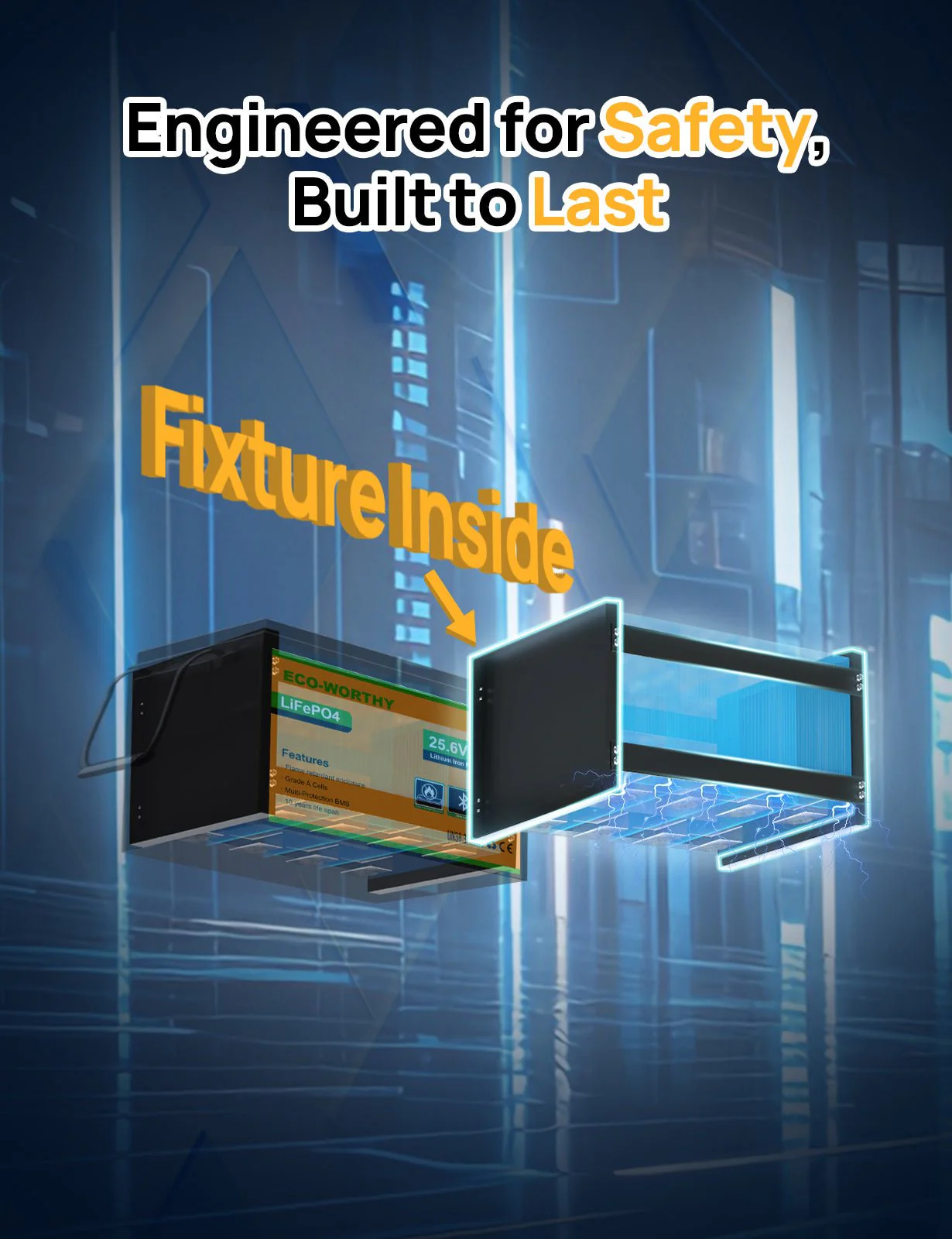 ECO-WORTHY 24V 100Ah LiFePO4 Lithium Battery Bluetooth Low-Temp Protection - Image 7